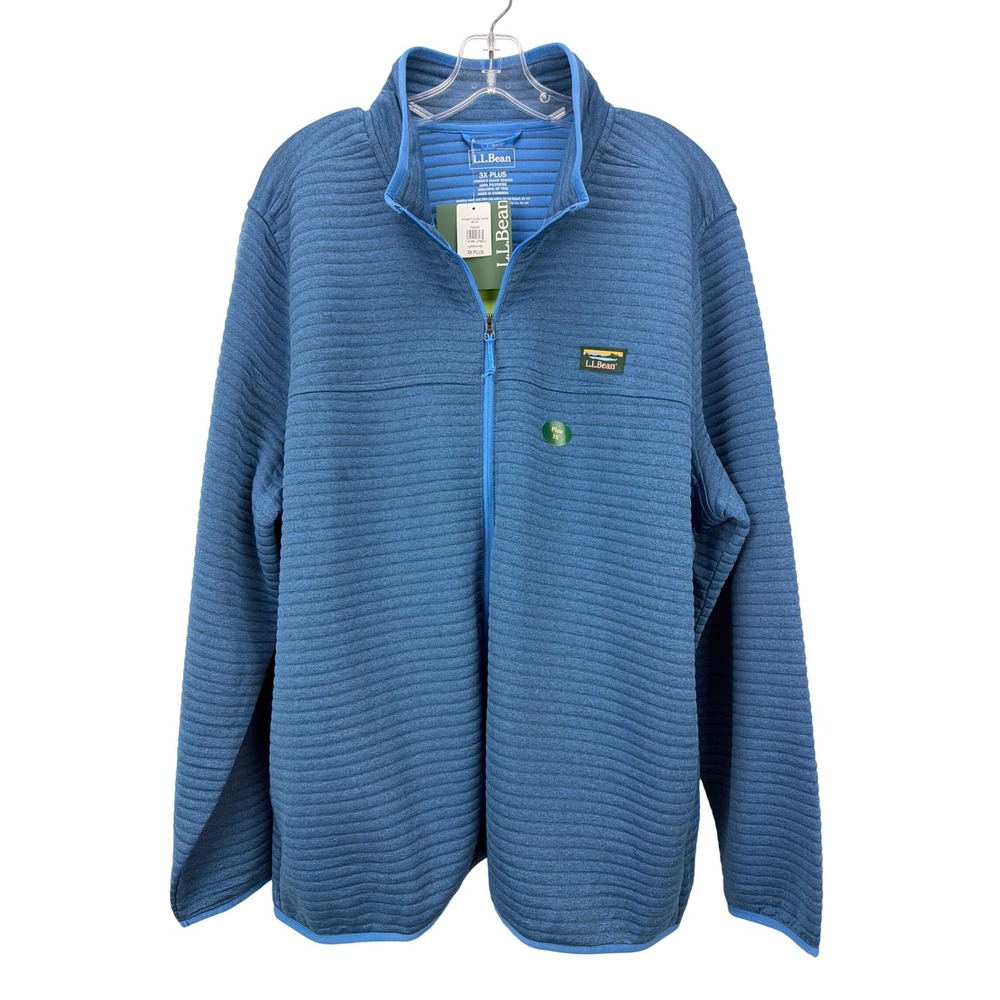 LL Bean Blue Airlight Full Zip Jacket Size 3X Plus Moisture Wicking Breathable